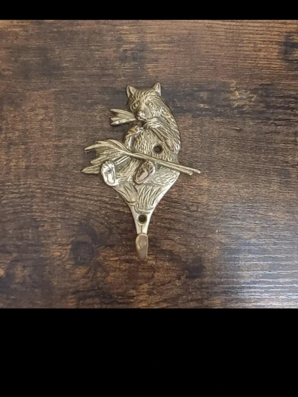 Cute Vintage Panda Brass Hook/Hanger.